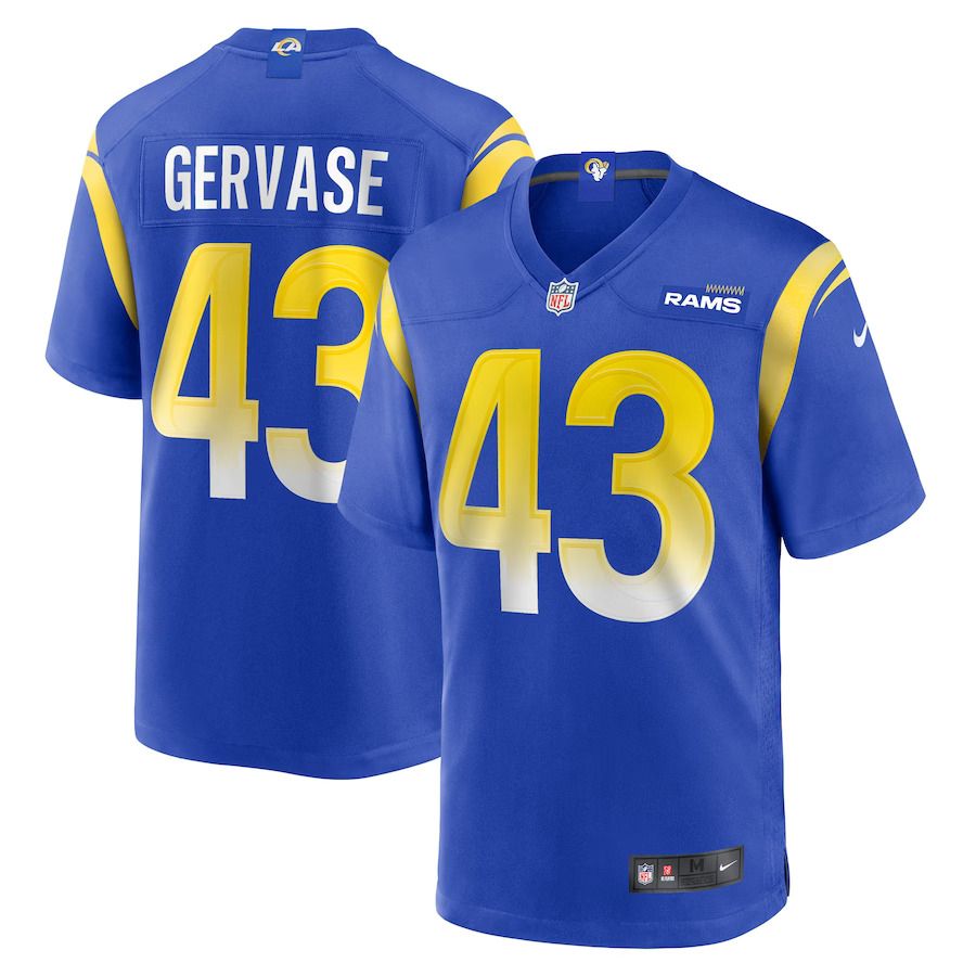 Men Los Angeles Rams 43 Jake Gervase Nike Royal Game Player NFL Jersey